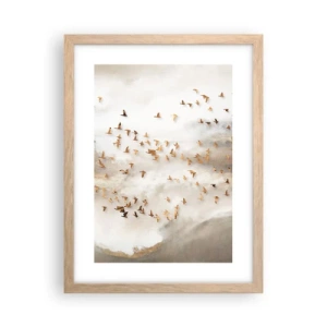 Poster in light oak frame - It Is Time - 30x40 cm