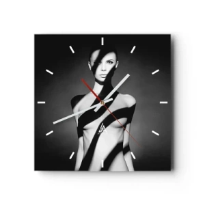 Wall clock - Clock on glass - In the Light and in the Shadow - 30x30 cm
