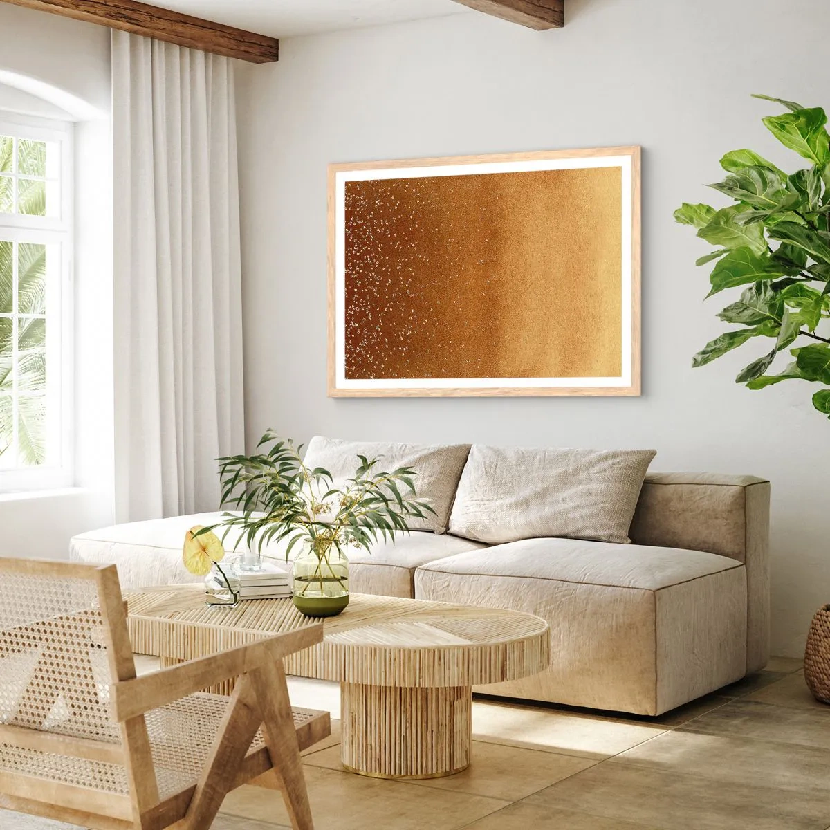 Poster in light oak frame - Tthe Birth of the Universe - 40x30 cm