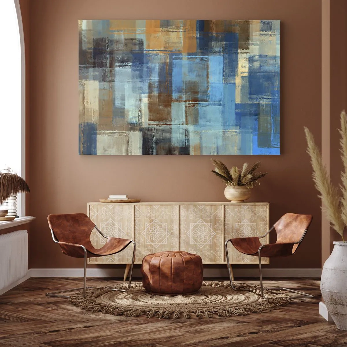 Canvas picture - Through Blue Curtain - 120x80 cm