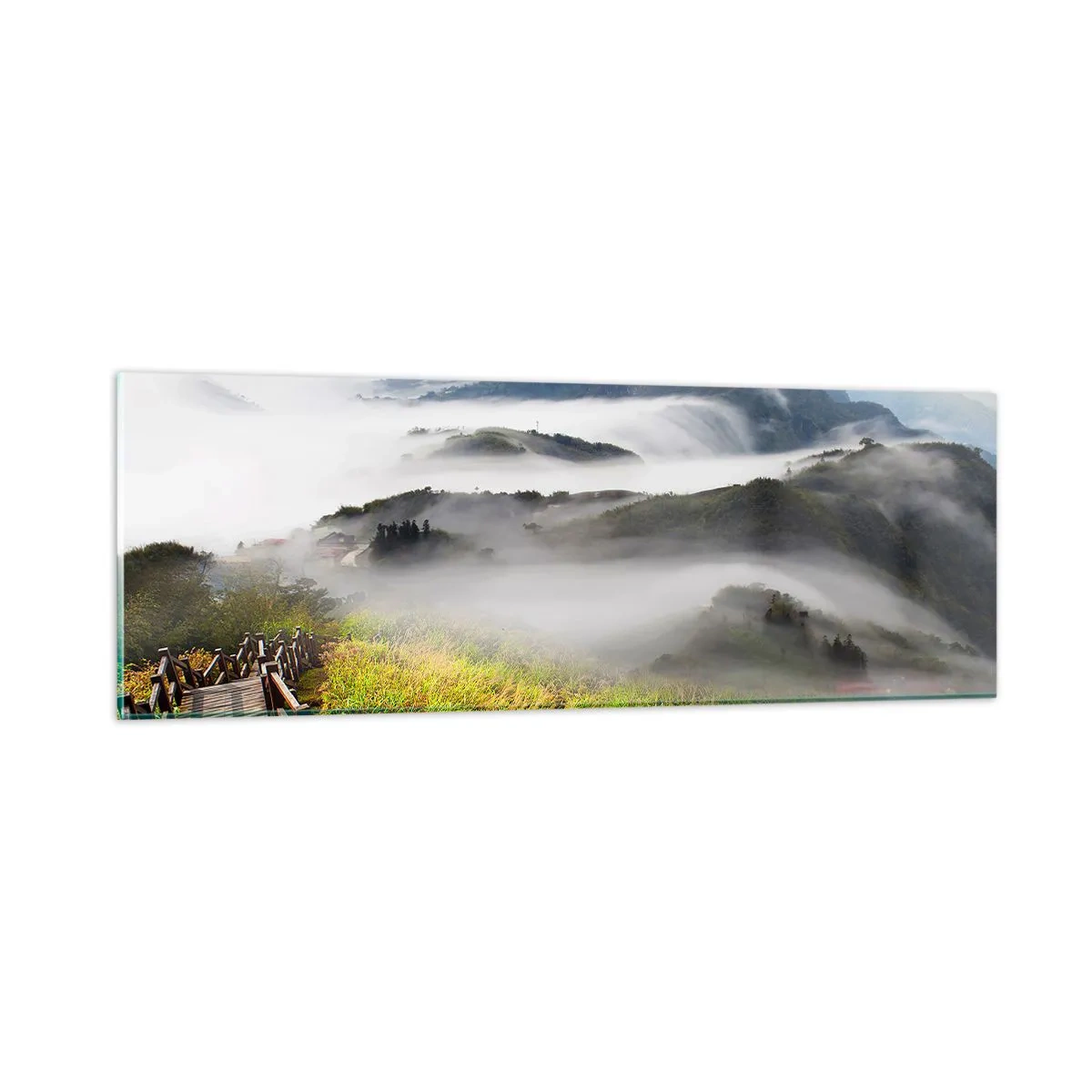 Glass picture - Woven from Glare and Mist - 90x30 cm