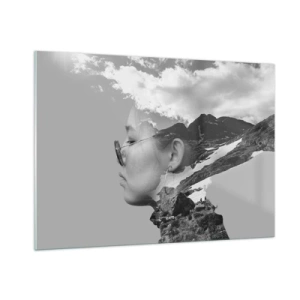 Glass picture - Cloudy Portrait - 100x70 cm