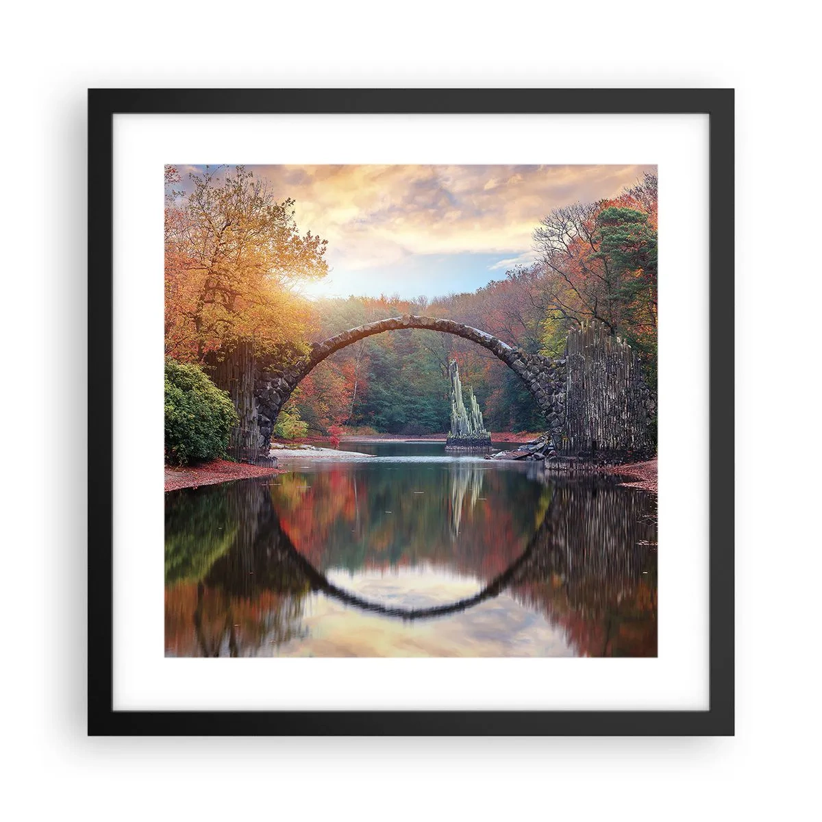 Poster in black frame - On the Other Side of a Mirror - 40x40 cm