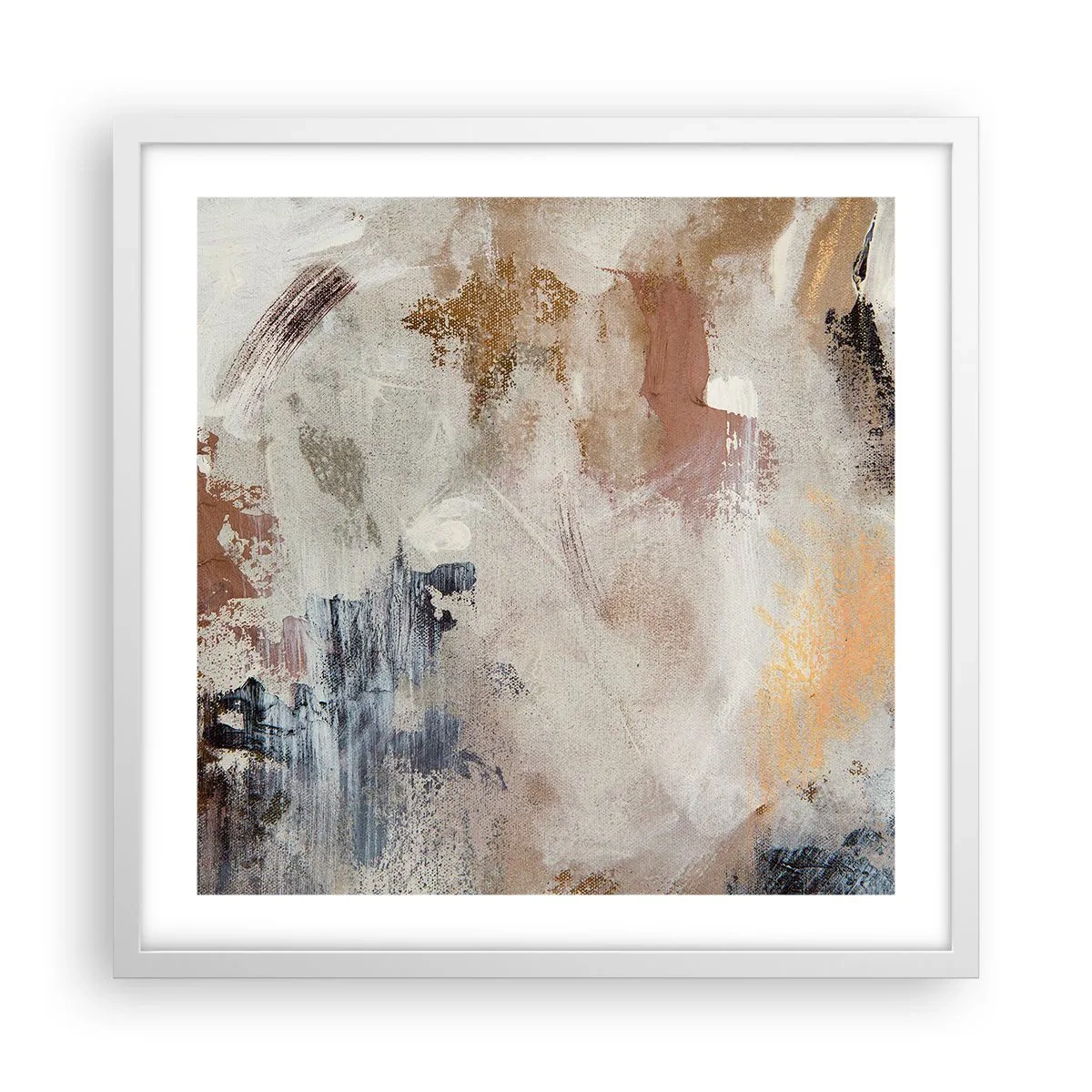 Poster in white frmae - Foggy Abstract - 50x50 cm