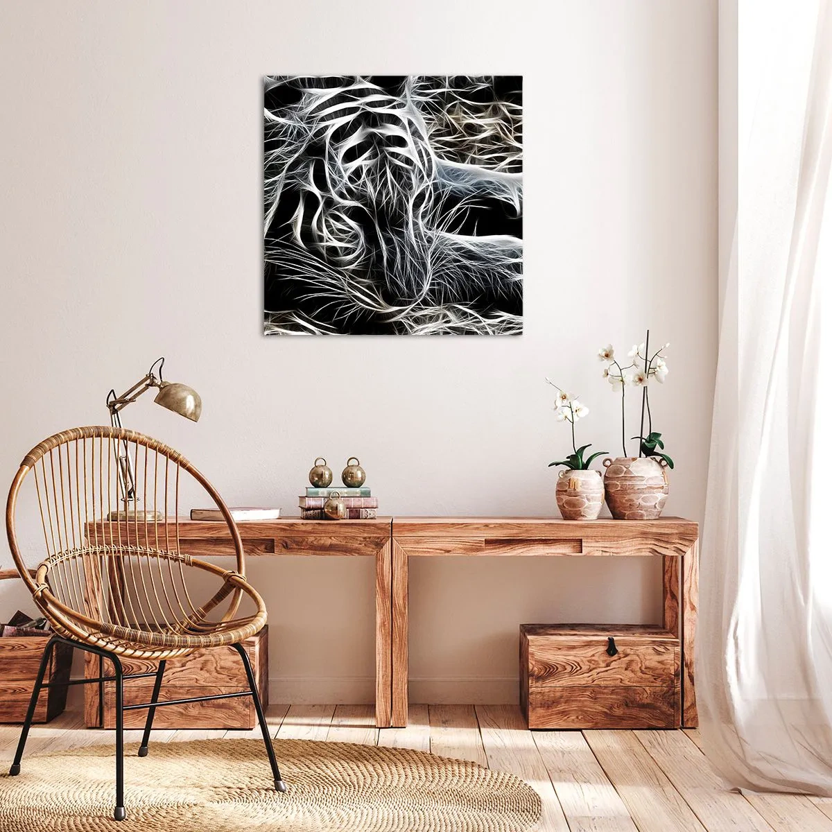 Canvas picture - Study in Lightness of Cats - 40x40 cm