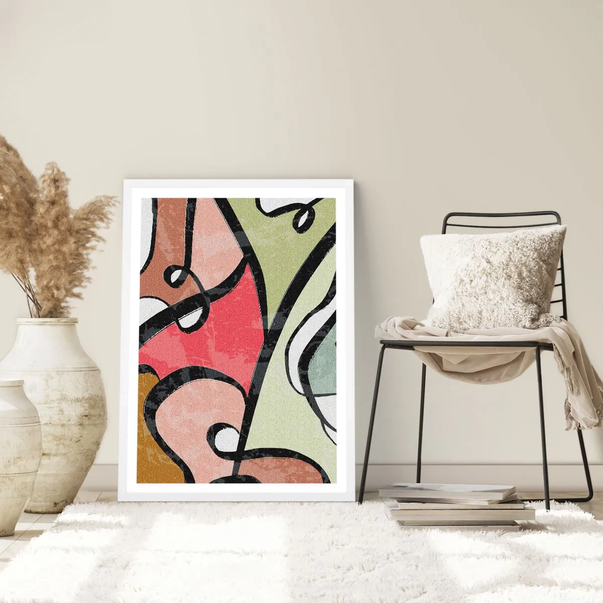 Poster in white frmae - Pirouettes Among Colours - 70x100 cm