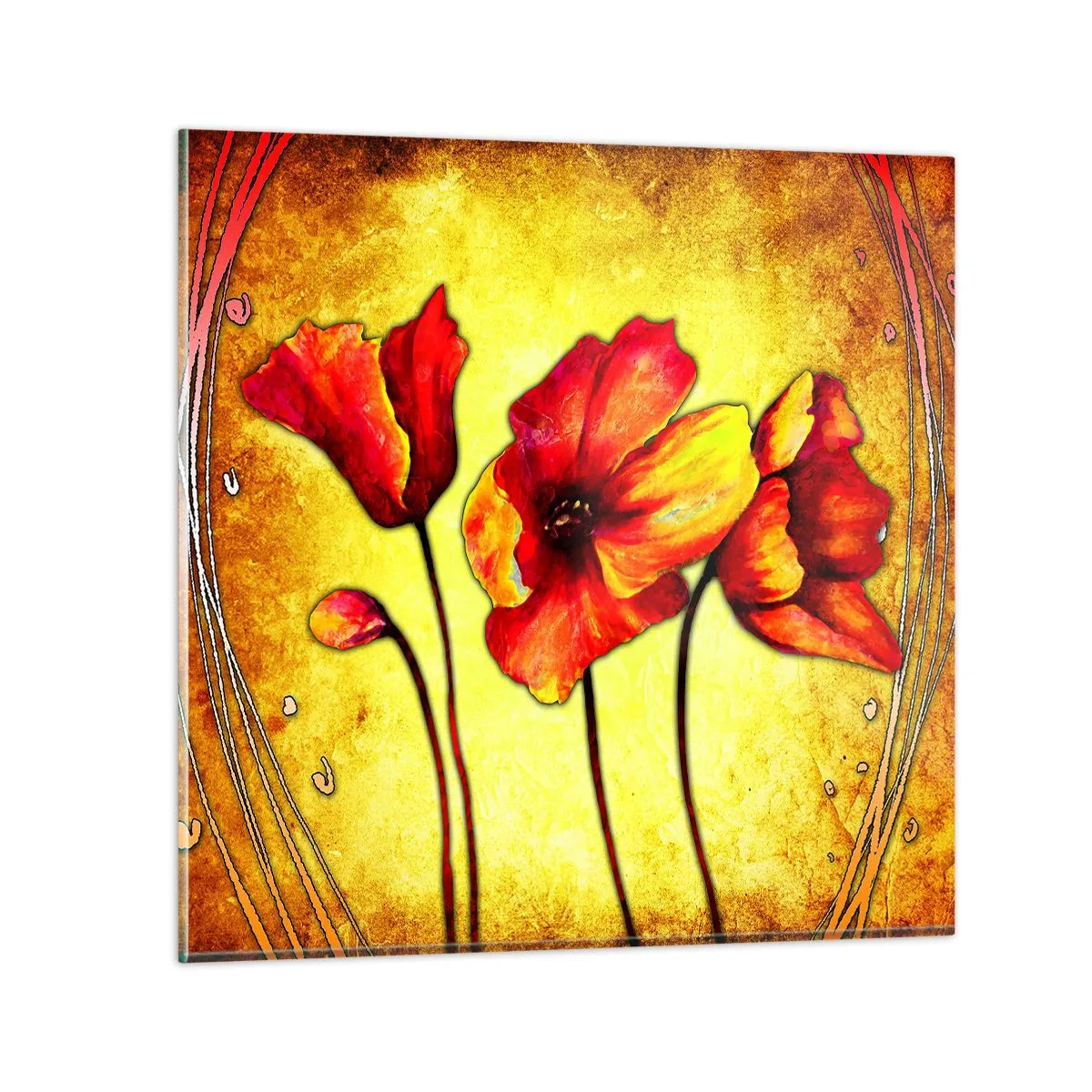 Glass picture - In Art Nouveau Decoration - 30x30 cm