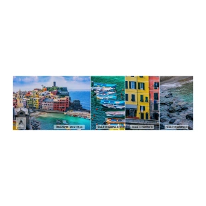 Photo Wallpaper Sample Self-Adhesive Deluxe Sticker - Magical Mediterranean Town - Liguria, City, Italy - 100x30 cm