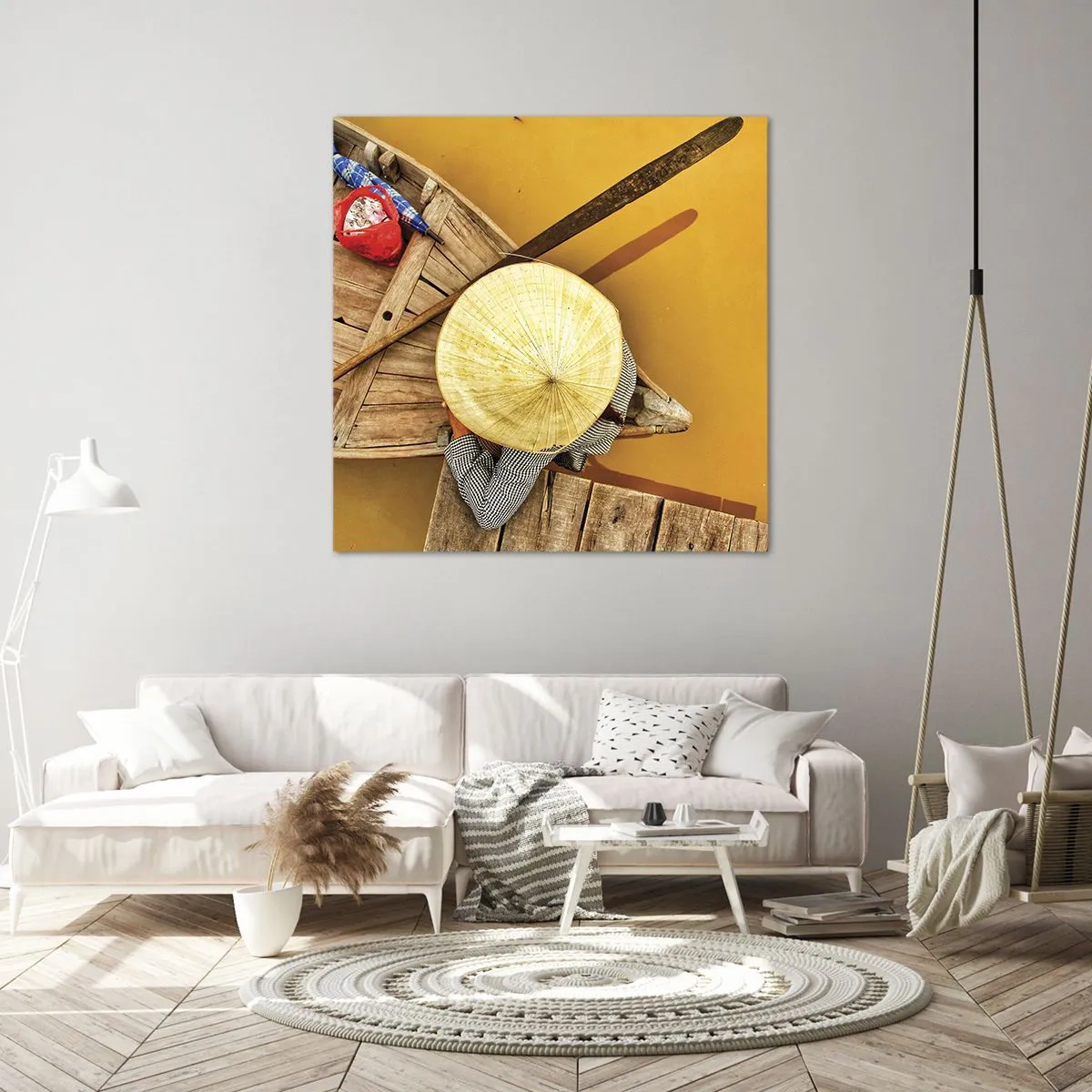 Canvas picture - Life on a Yellow River - 50x50 cm