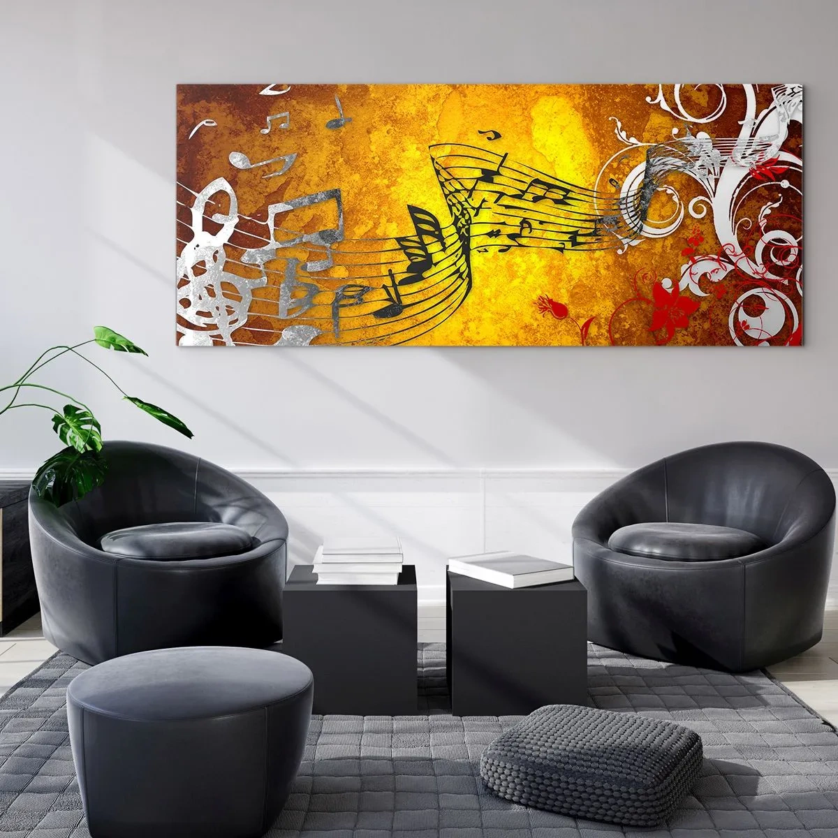 Glass picture - Let the Music Flow - 100x40 cm