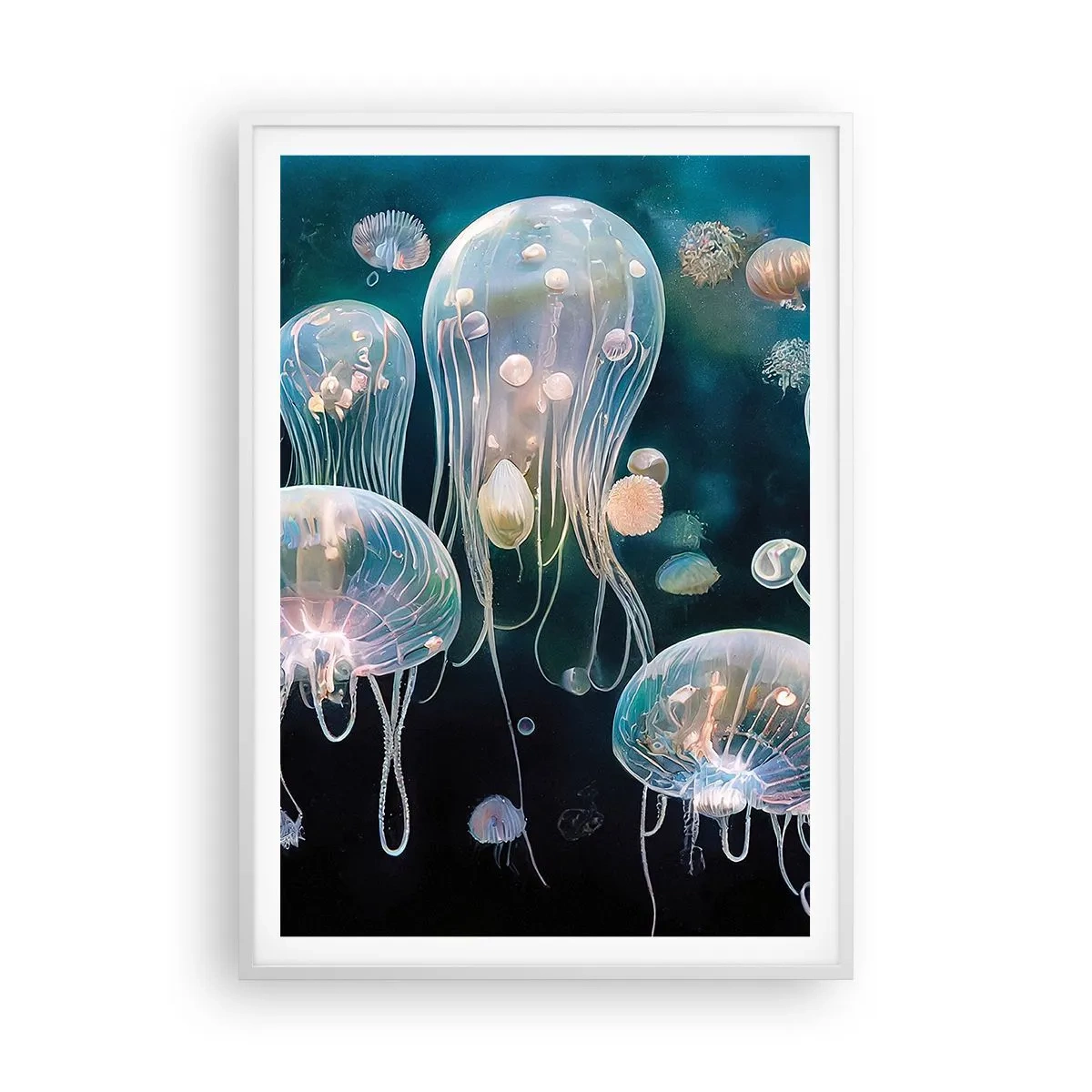 Poster in white frmae - Underwater Ball - 70x100 cm