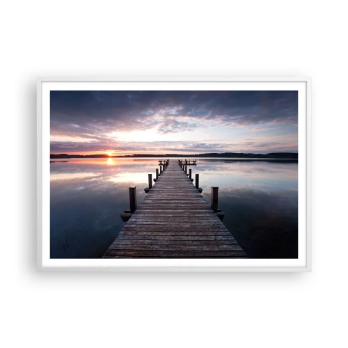 Poster in white frmae - Quiet Border of Night and Day - 100x70 cm