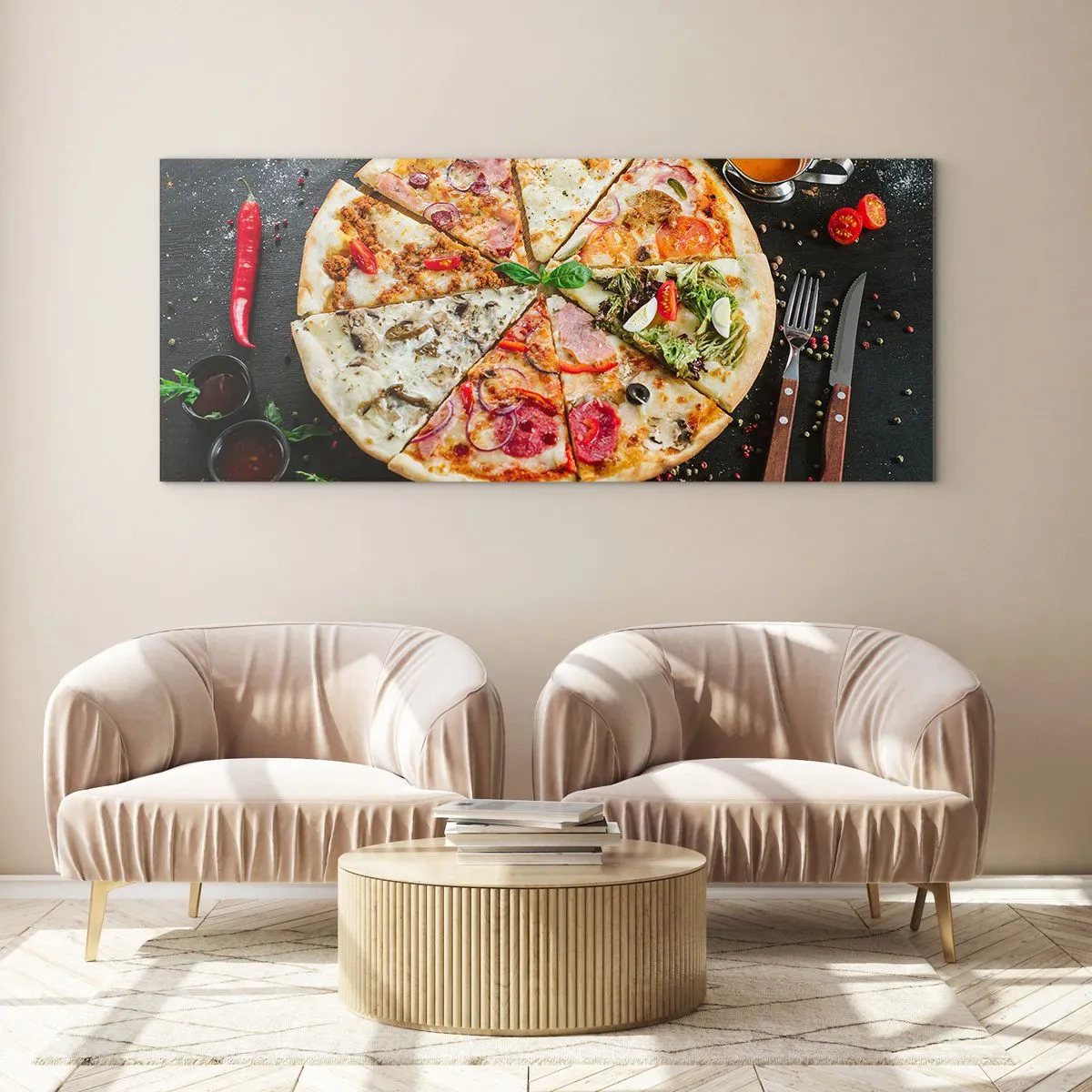 Glass picture - Range of Flavours - 90x30 cm