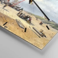 Clock face with lines