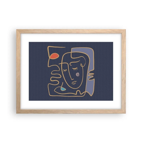 Poster in light oak frame - Deeply In Thoughts - 40x30 cm
