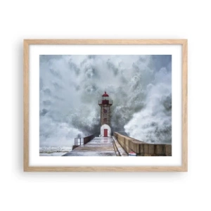 Poster in light oak frame - Roar of Waters, Whirr of the Wind - 50x40 cm