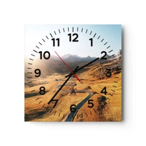 Wall clock - Clock on glass - In a Golden Valley - 30x30 cm