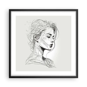 Poster in black frame - Portrait in Thoughts - 50x50 cm