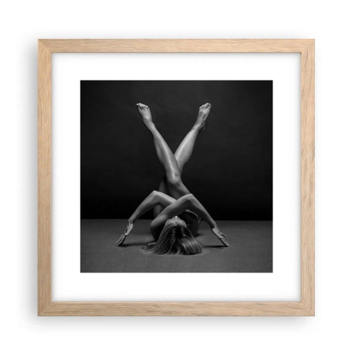 Poster in light oak frame - Geometry of Nakedness - 30x30 cm