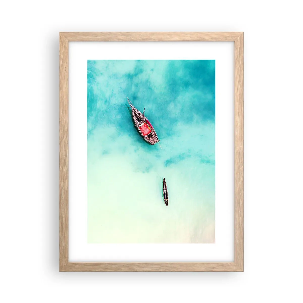 Poster in light oak frame - On the Beaches of Zanzibar, When the Tide Is High - 30x40 cm
