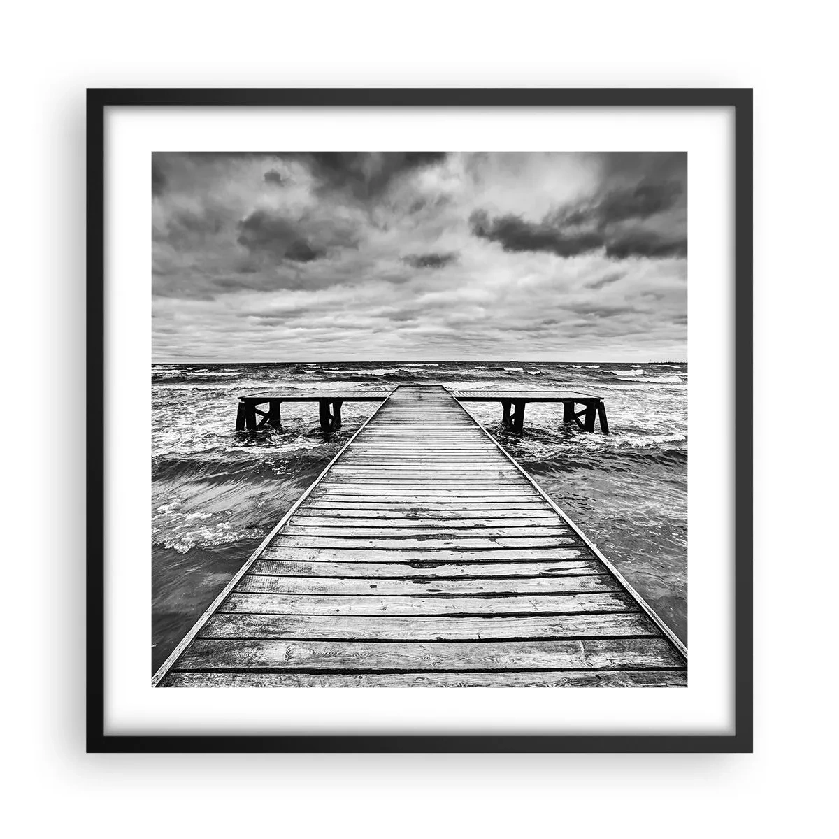 Poster in black frame - Waiting for the Wind to Blow away - 50x50 cm
