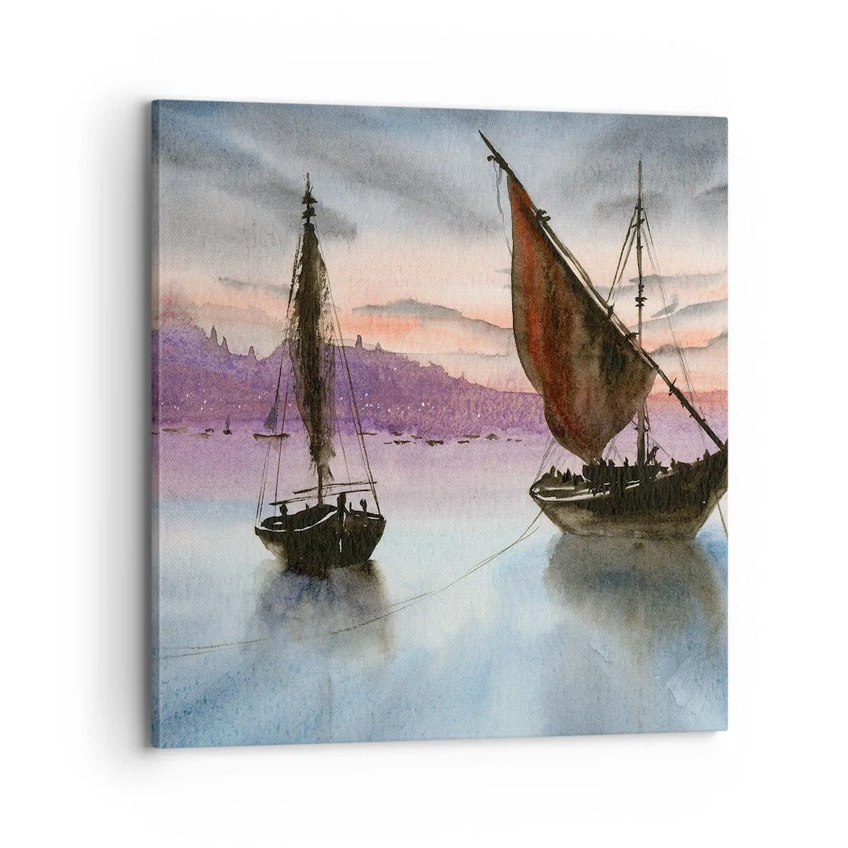 Canvas picture - Evening at the Port - 70x70 cm