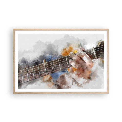 Poster in light oak frame - Poetry Between Strings - 91x61 cm