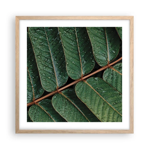 Poster in light oak frame - In Green Rhythm - 50x50 cm