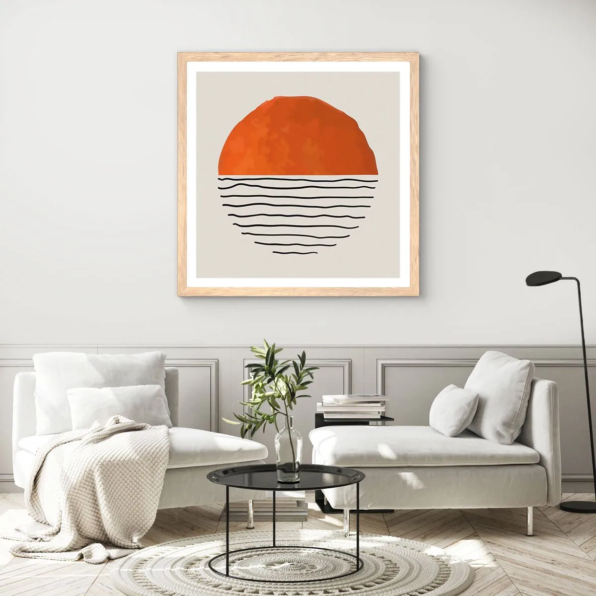 Poster in light oak frame - In Japanese Style - 40x40 cm