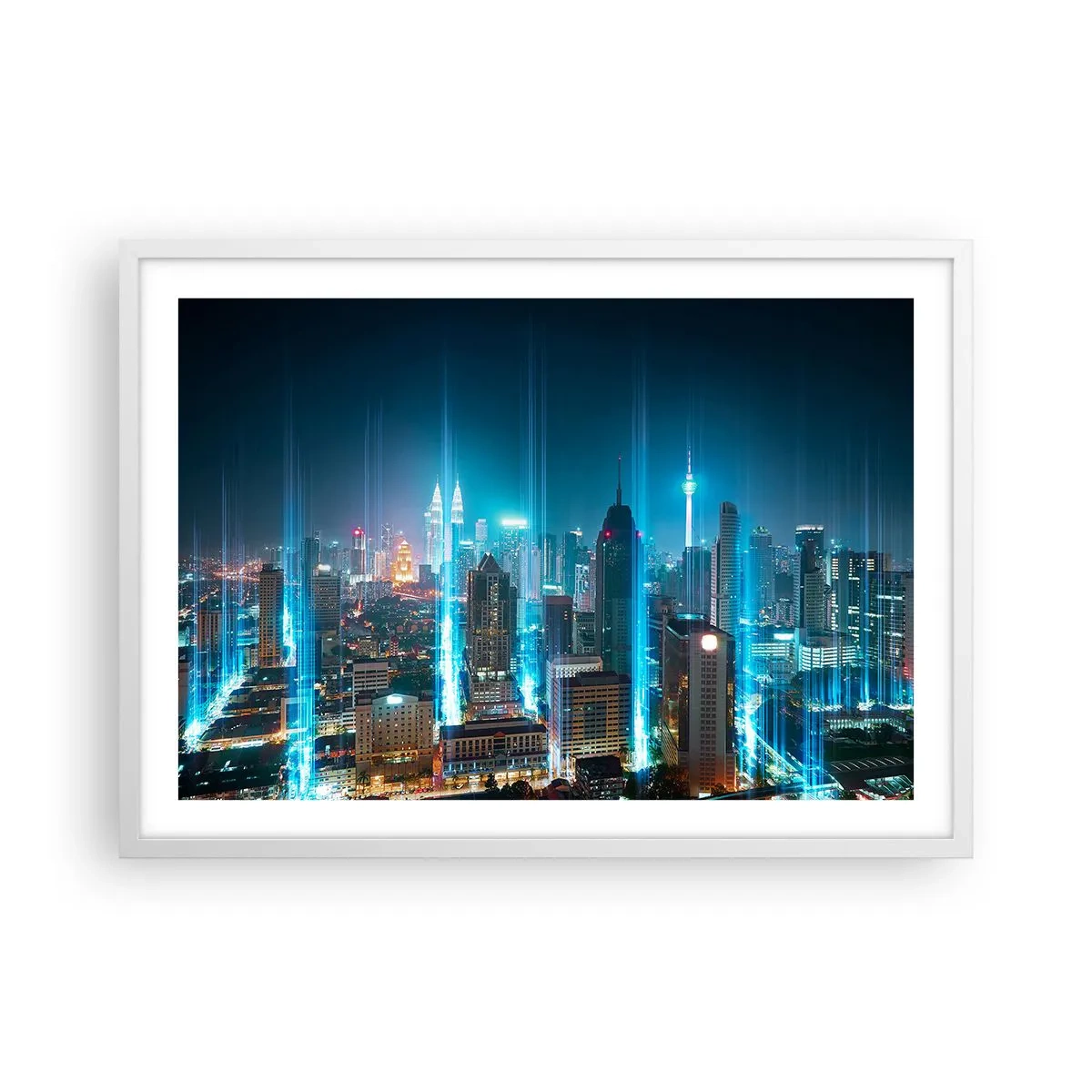 Poster in white frmae - Berlin Lights - 70x50 cm