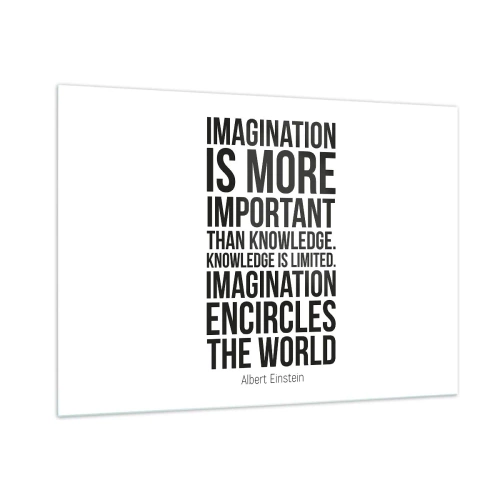 Glass picture - Einstein about Power of Imagination - 100x70 cm