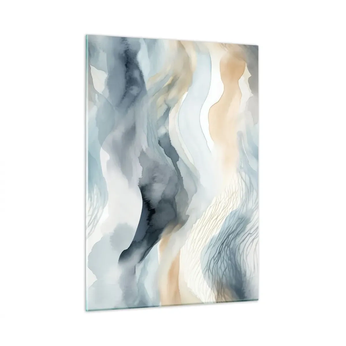 Glass picture - Snowy and Foggy Abstract - 50x70 cm