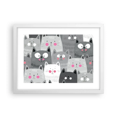 Poster in white frmae - Cat's World - 40x30 cm