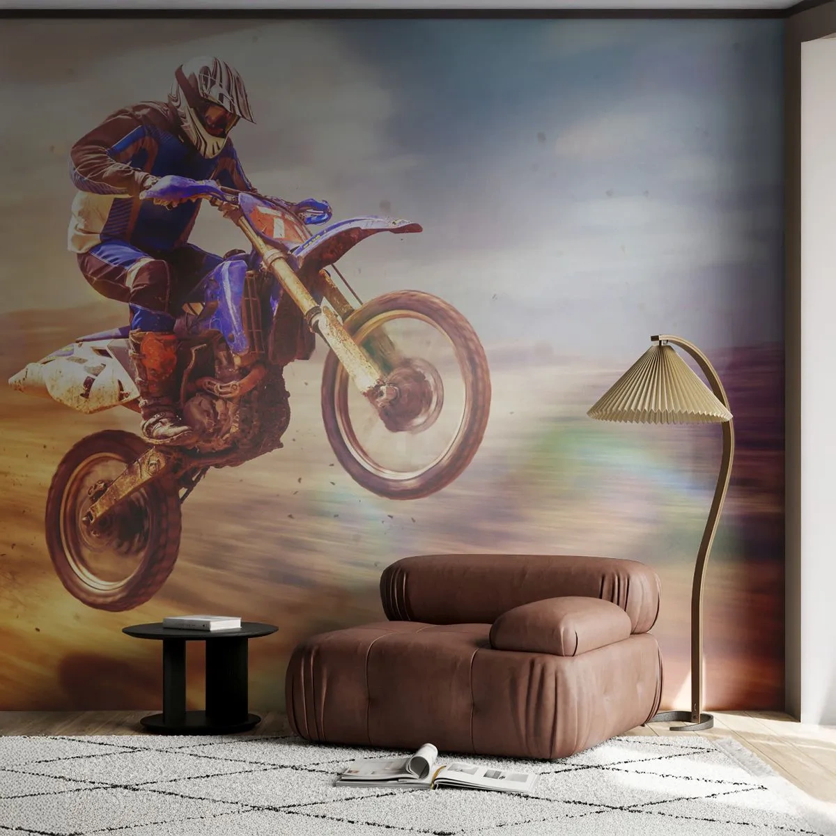 Photo Wallpaper Premium Canvas - Motorcycle Dizziness - Motocross, Sport, Motorcyclist - 400x280 cm
