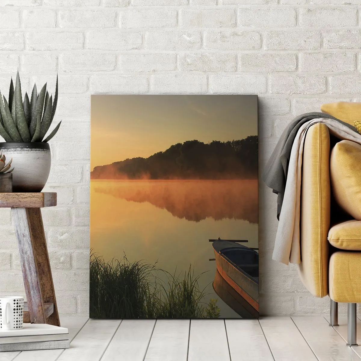 Canvas picture - Sunrise by a Mirror-like Water - 70x100 cm