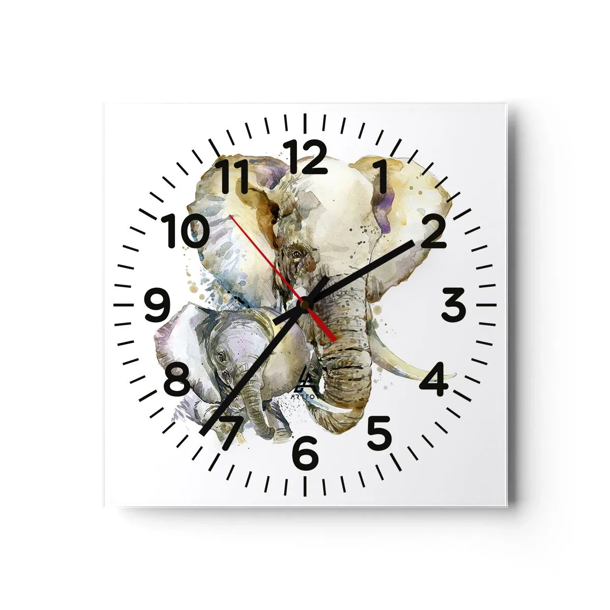 Wall clock - Clock on glass - It's Best at Mum's - 40x40 cm