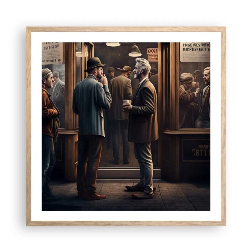 Poster in light oak frame - Good Time of the Day - 60x60 cm