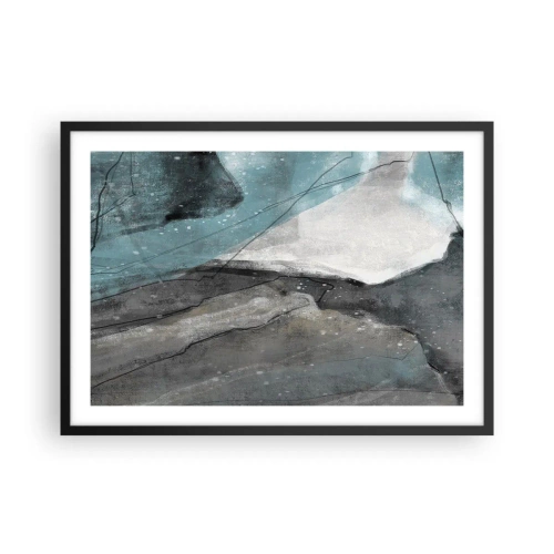 Poster in black frame - Abstract: Rocks and Ice - 70x50 cm