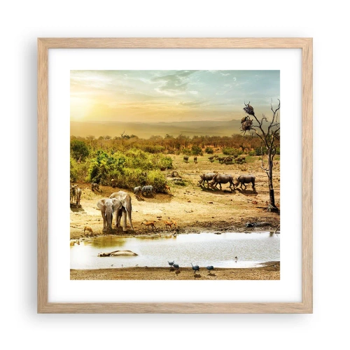 Poster in light oak frame - There Is a River that Flows from Eden - 40x40 cm