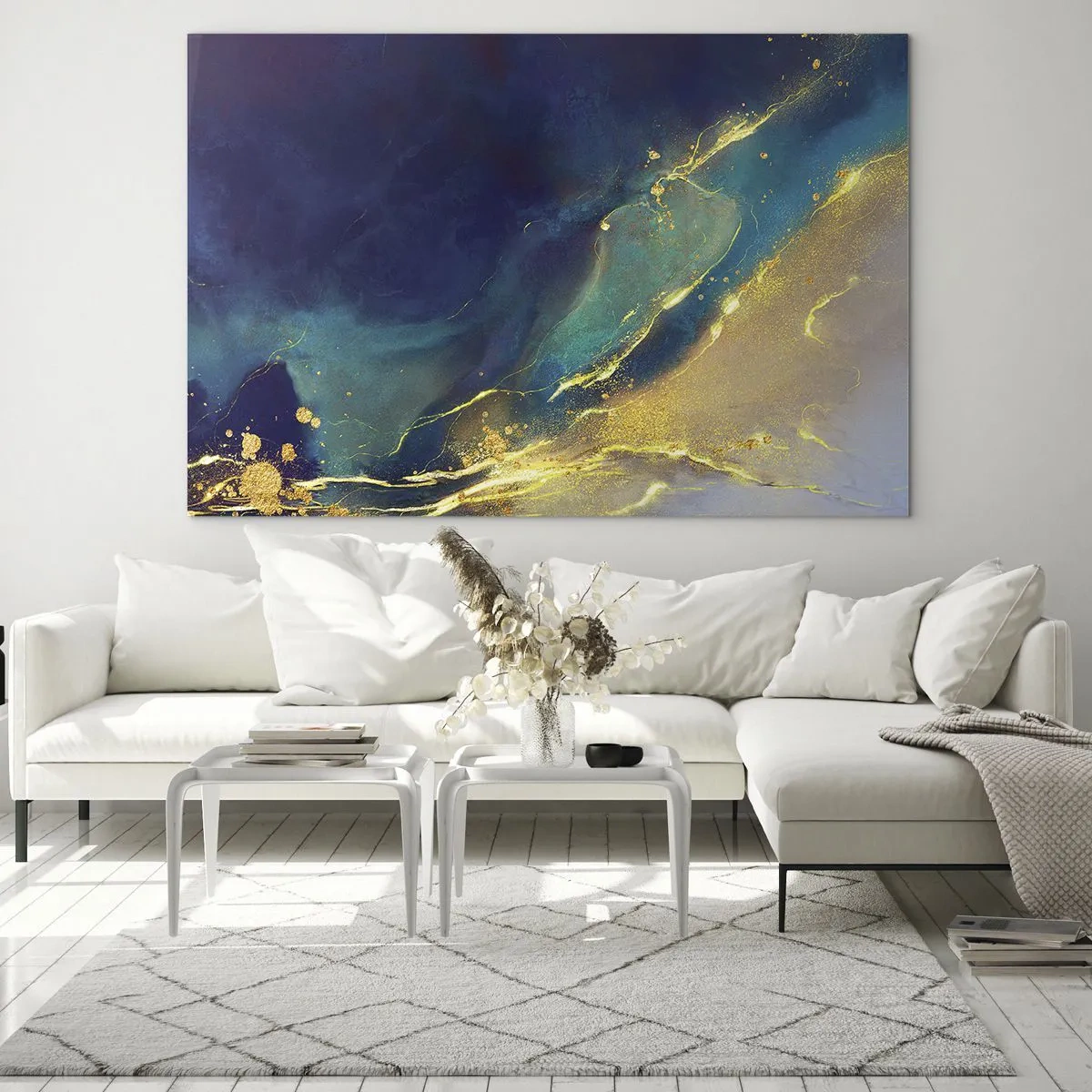 Glass picture - Golden Flood - 120x80 cm