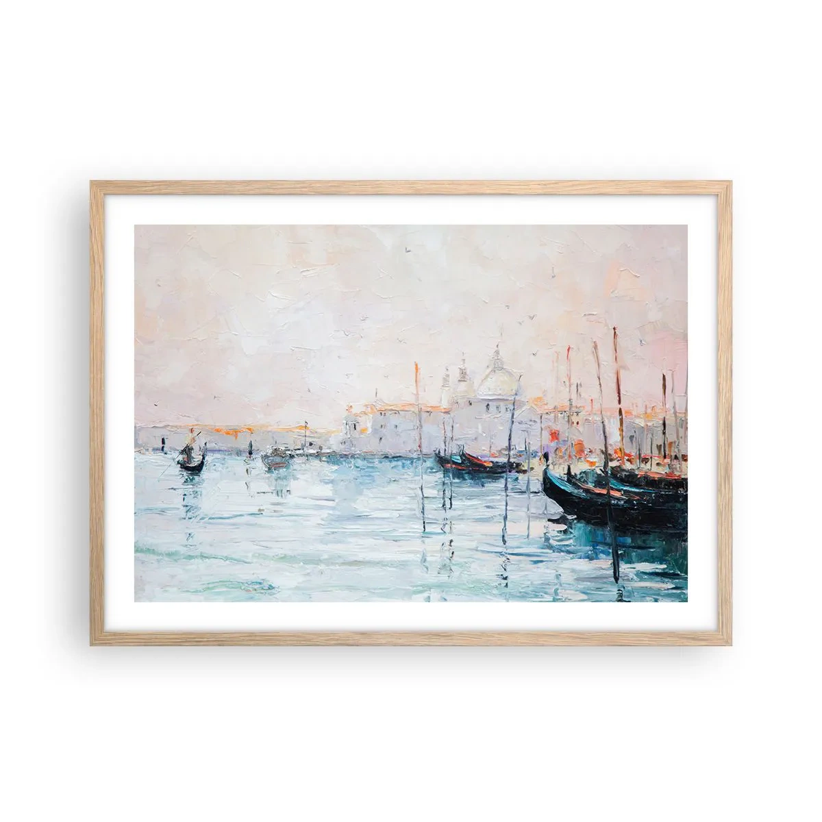 Poster in light oak frame - Behind Water behind Fog - 70x50 cm