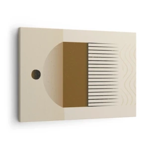 Canvas picture - Abstract geometric composition in beige and brown tones - 70x50cm - Different States - Modern wall decoration for the living room and bedroom ARTTOR