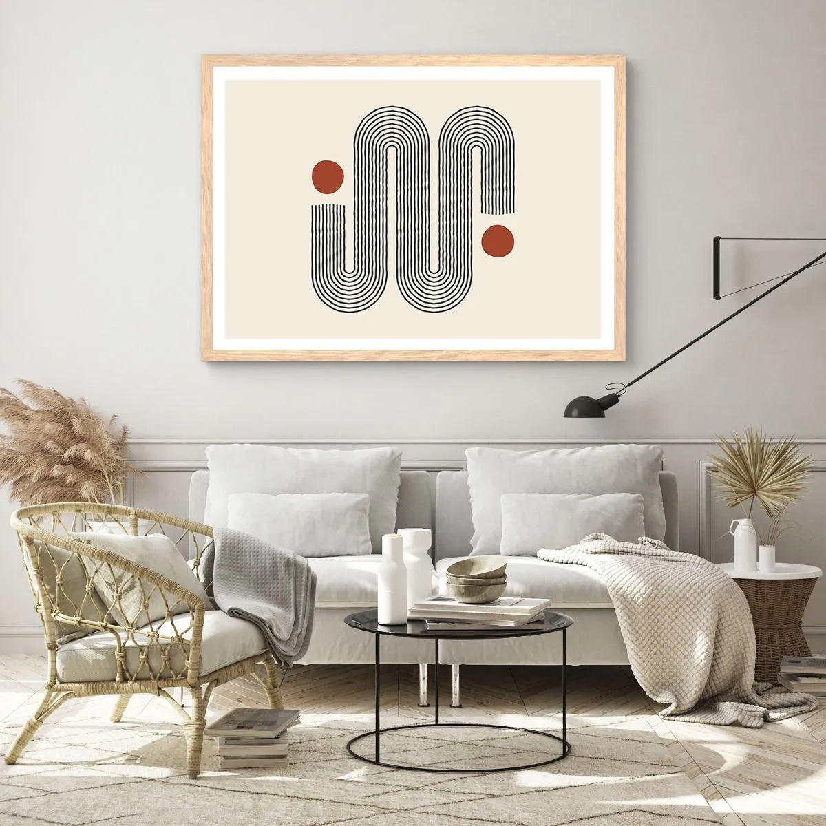 Poster in light oak frame - From Beginning till the End - 100x70 cm