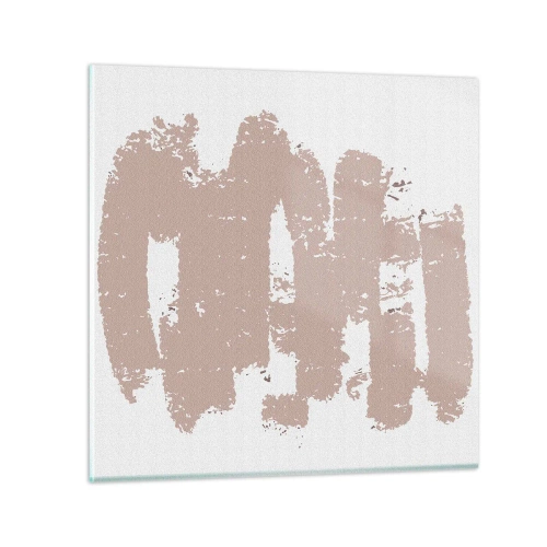 Glass picture - Abstract in Delicate Pink - 40x40 cm
