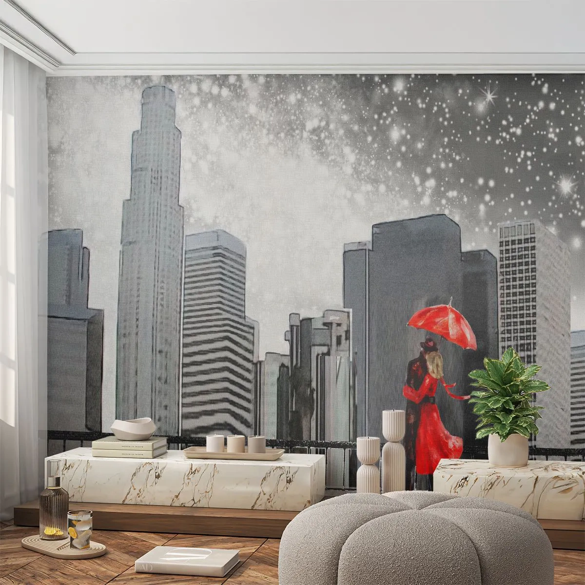 Self-Adhesive Photo Wallpaper Deluxe Sticker - Man, Not a Stone - New York, City, Love - 350x256 cm