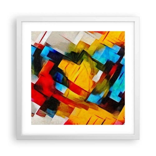 Poster in white frmae - Colourful Quilt - 40x40 cm
