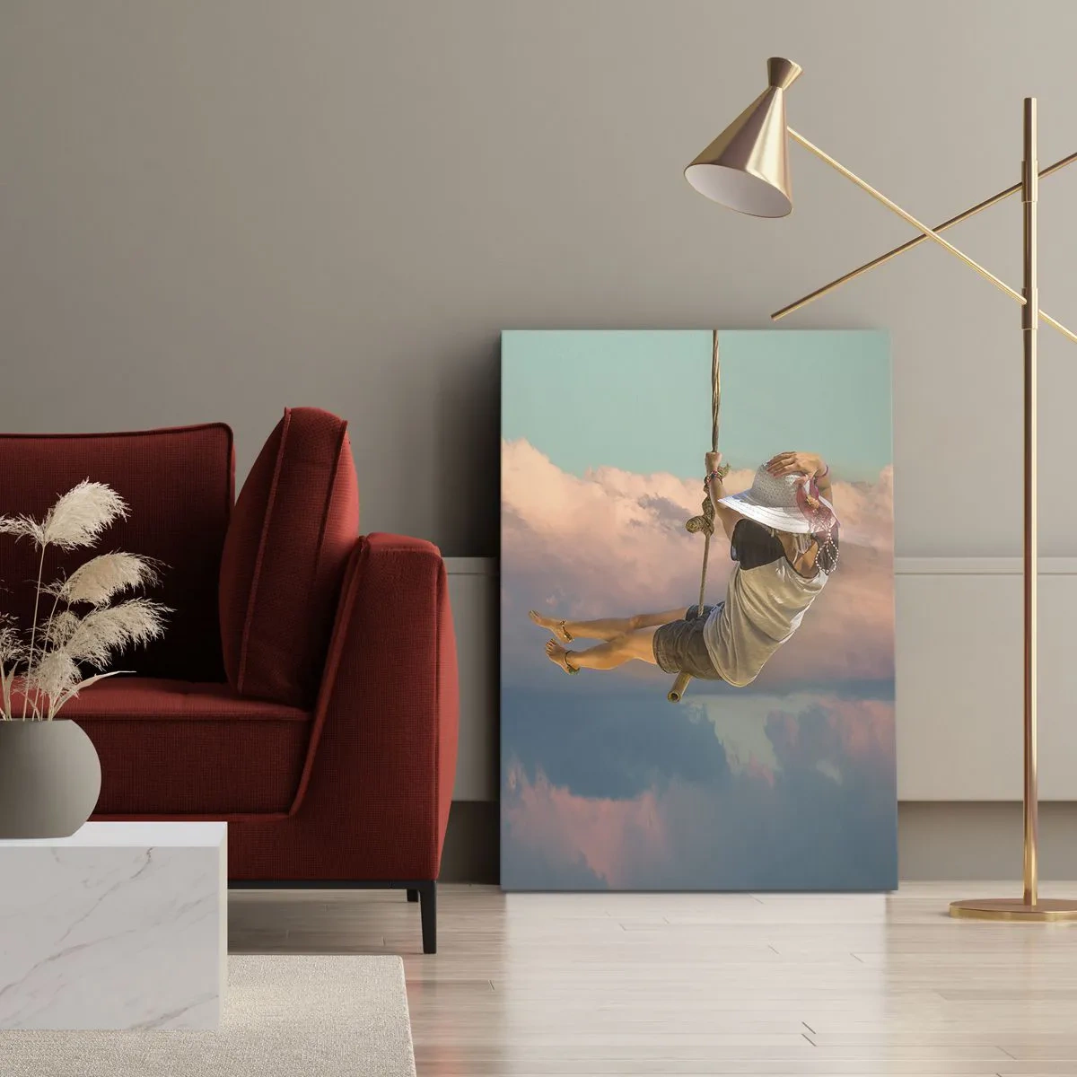 Canvas picture - Fun in the Clouds - 55x100 cm