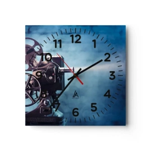 Wall clock - Clock on glass - Once Upon a Time at the Cinema - 30x30 cm