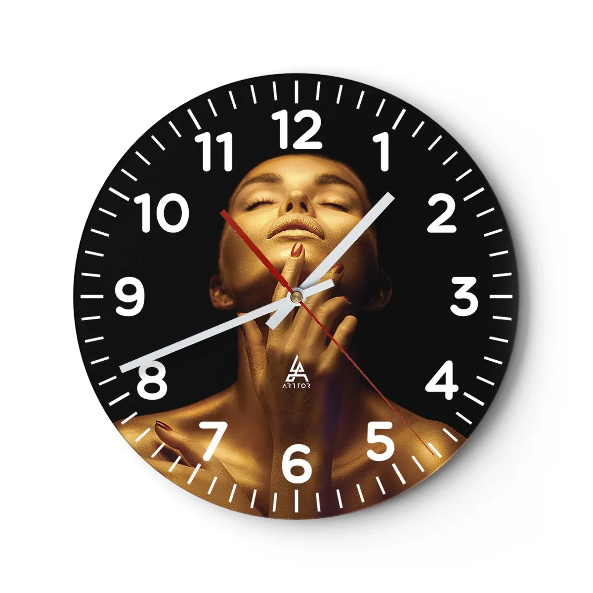 Wall clock - Clock on glass - Like Golden Silk - 40x40 cm