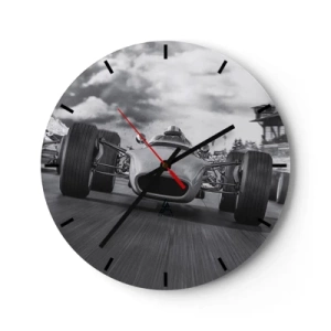 Wall clock - Clock on glass - There is Power! - 40x40 cm